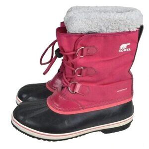 Sorel Youth Yoot  Pac Nylon Boot Pink Waterproof Insulated Size 7